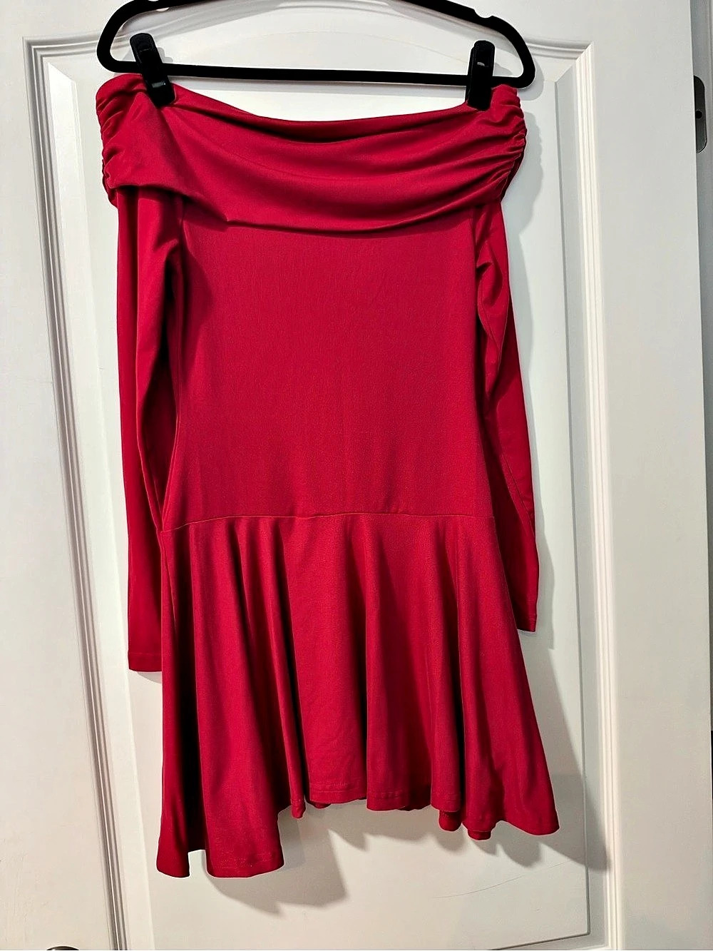 Red Off-Shoulder Mini Dress - Picture 2 of 4